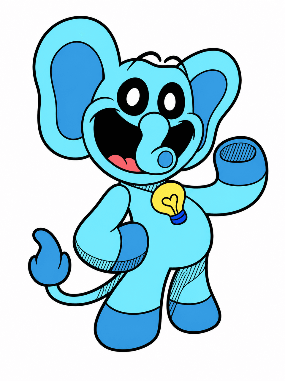 Beispiel des Smiling Critters OC Maker mit einem Nachbarschafts-Störenfrieden in Smiling Critters-Charakterbögen