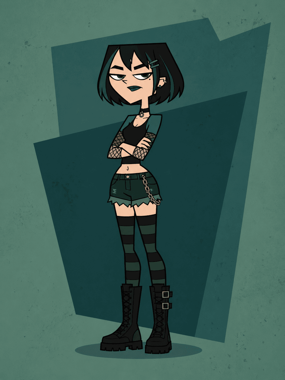 Total Drama OC Maker interface showing deadpan rival with big facial expressions for cast lineup cards