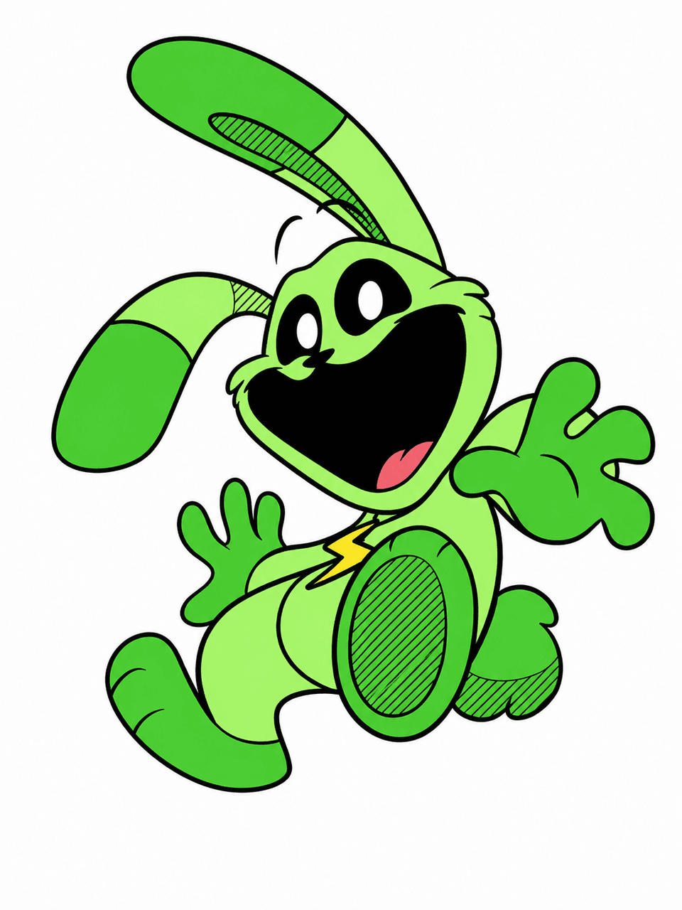 Oberfläche des Smiling Critters OC Maker, die einen lieben Unterstützungscharakter mit spezifischen visuellen Hinweisen für Smiling Critters für Reaktionshaltungen zeigt