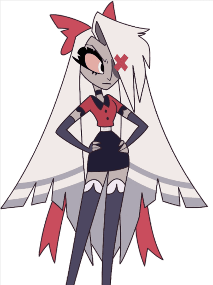 Arbeitsschritt des Hazbin Hotel OC Maker, der kleine visuelle Motive vor der Designabnahme zeigt