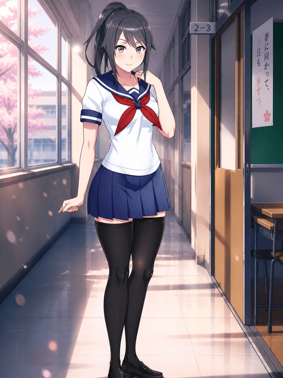 Oberfläche des Yandere Simulator OC Maker, die einen Handlungsauslöser mit yandere-spezifischen visuellen Hinweisen für Charakterbögen zeigt