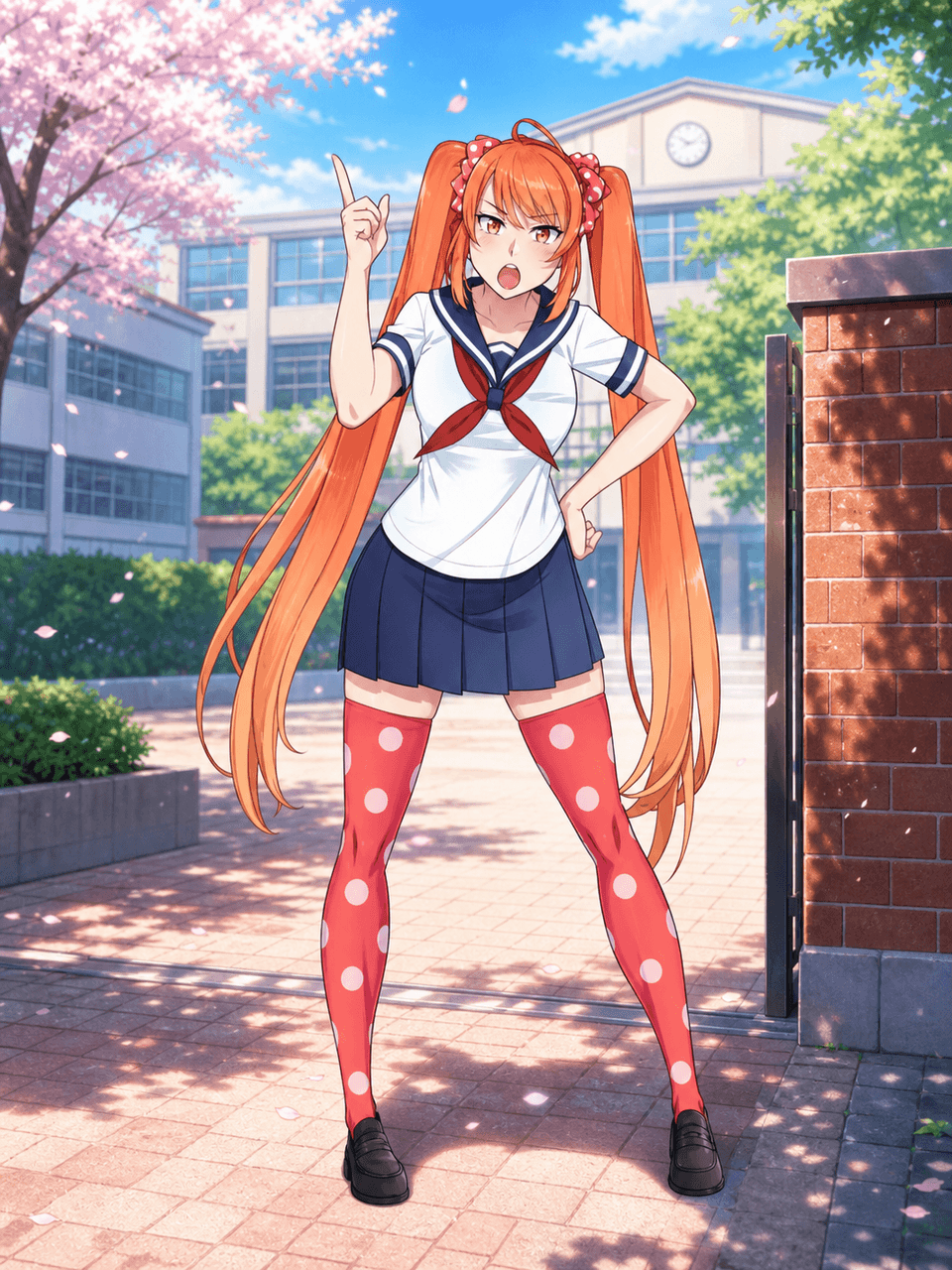 Beispiel des Yandere Simulator OC Maker mit einem optischen Highlight in yandere-simulator-spezifischen Charakterbögen