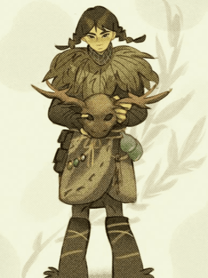 Exemple du créateur de personnages Harpy Hare OC mettant en scène un guérisseur dans des fiches de personnages harpy hare