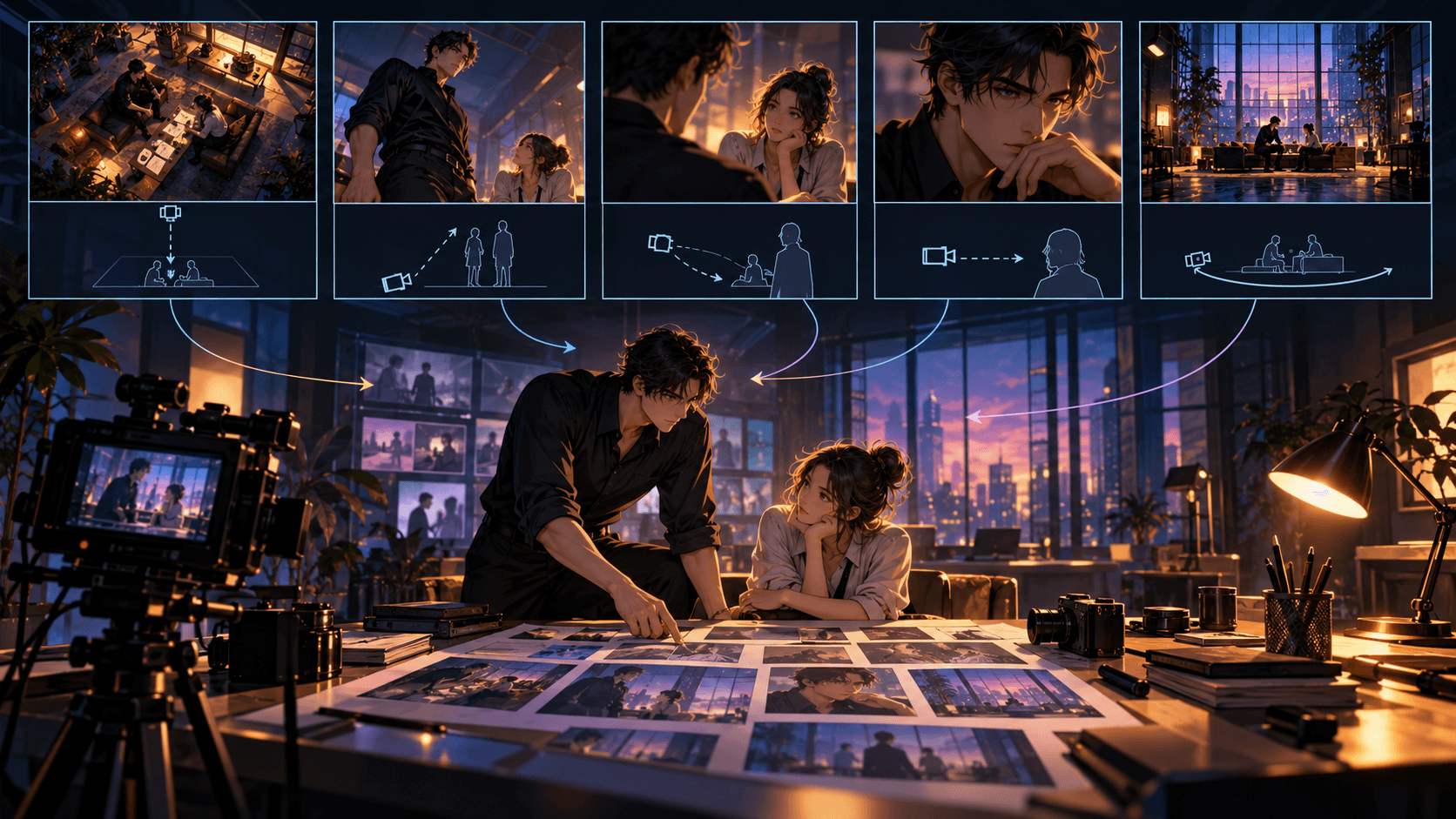 Camera Blocking for Storyboards: Lens, Height, and Screen Direction
