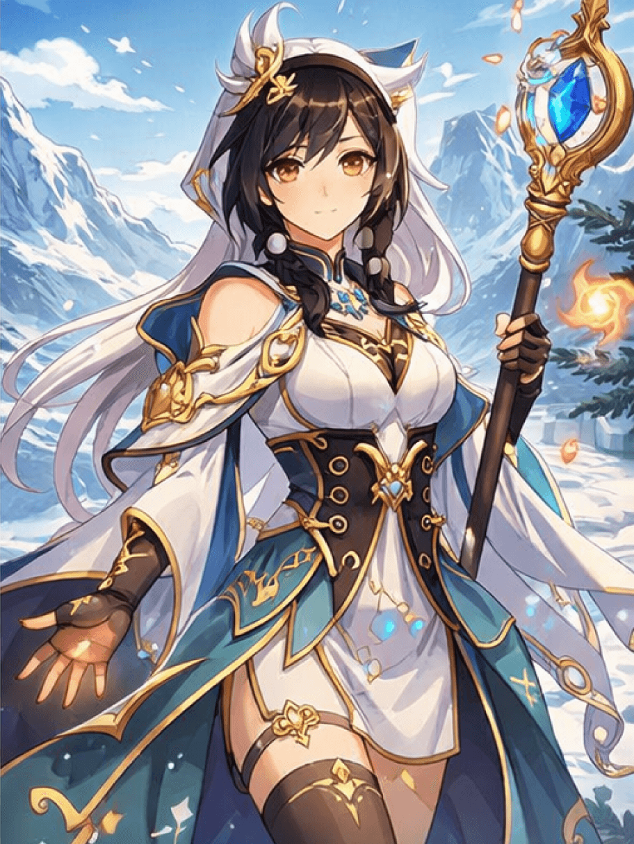 Exemple de Genshin OC Maker mettant en scène un prodige fugitif dans des visuels de scène de quête