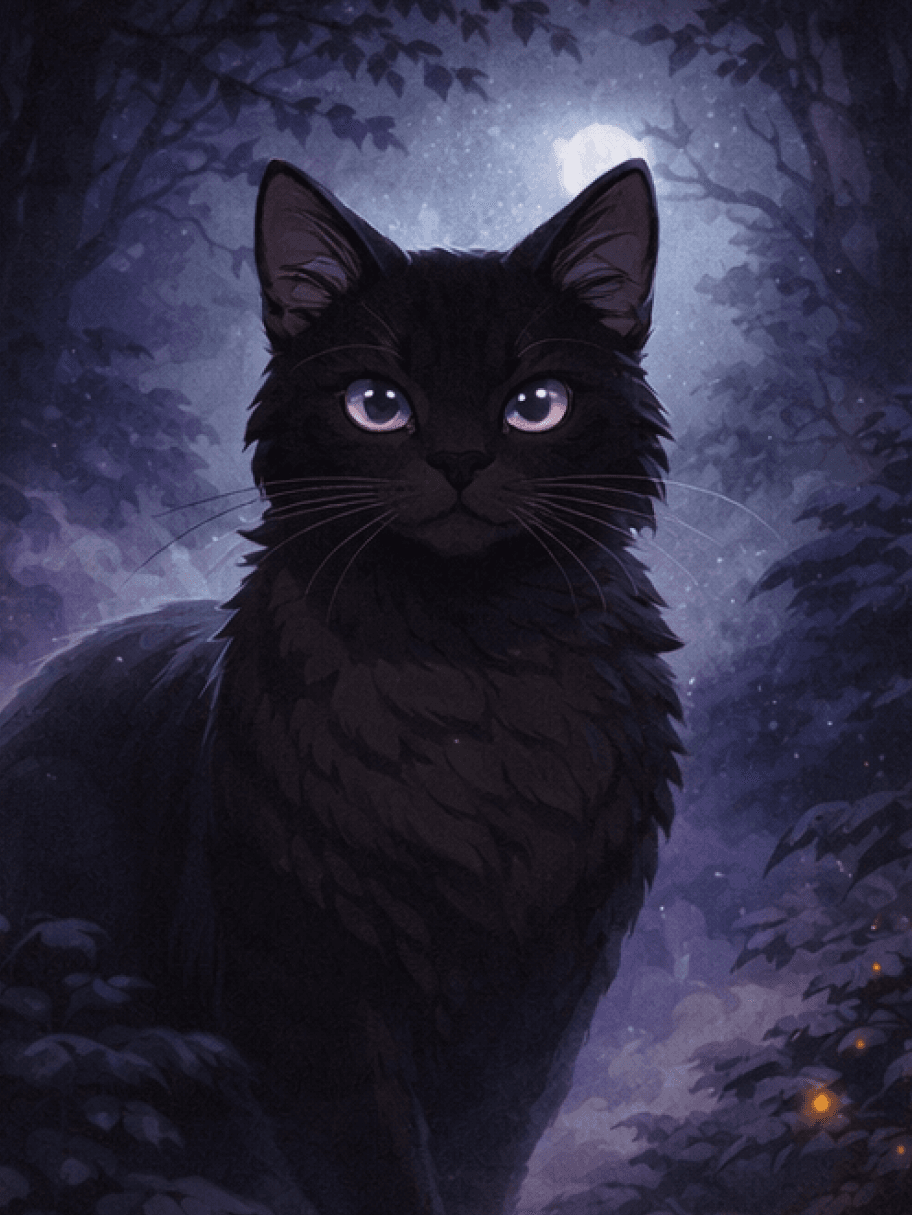 Étape du flux de travail du Créateur de OC de Chats de Guerre montrant des plumes avant les scènes de meute