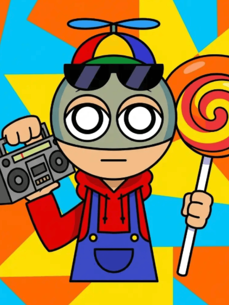 Esempio di Sprunki OC Maker con un compagno di migliore amico nelle presentazioni in stile poster