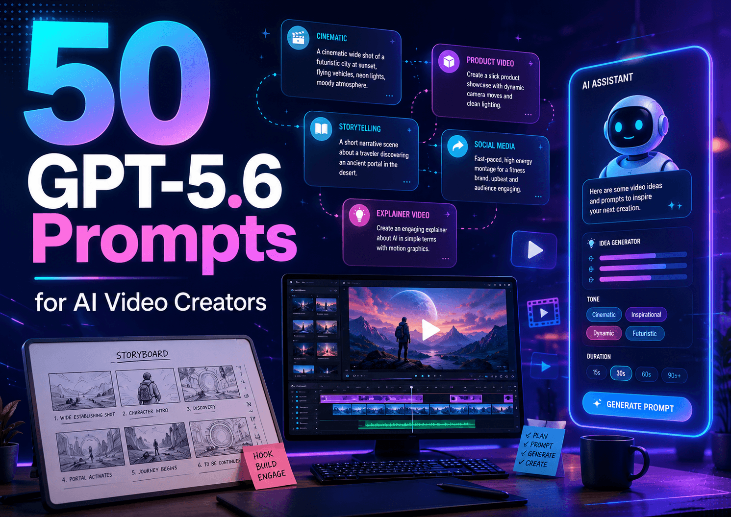 50 GPT-5.6 Prompts for AI Video Creators
