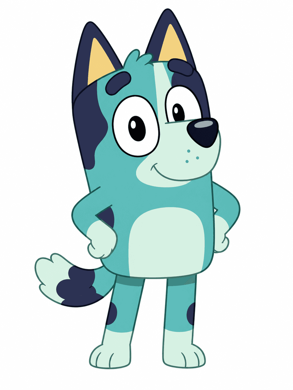 Bluey OC Maker example featuring best-friend sidekick in poster-style intros