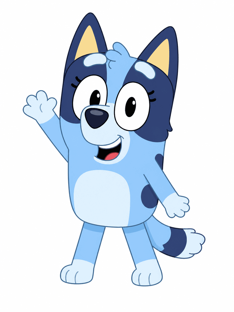 Bluey OC Maker interface showing lead goofball with high-contrast silhouettes for bluey character sheets