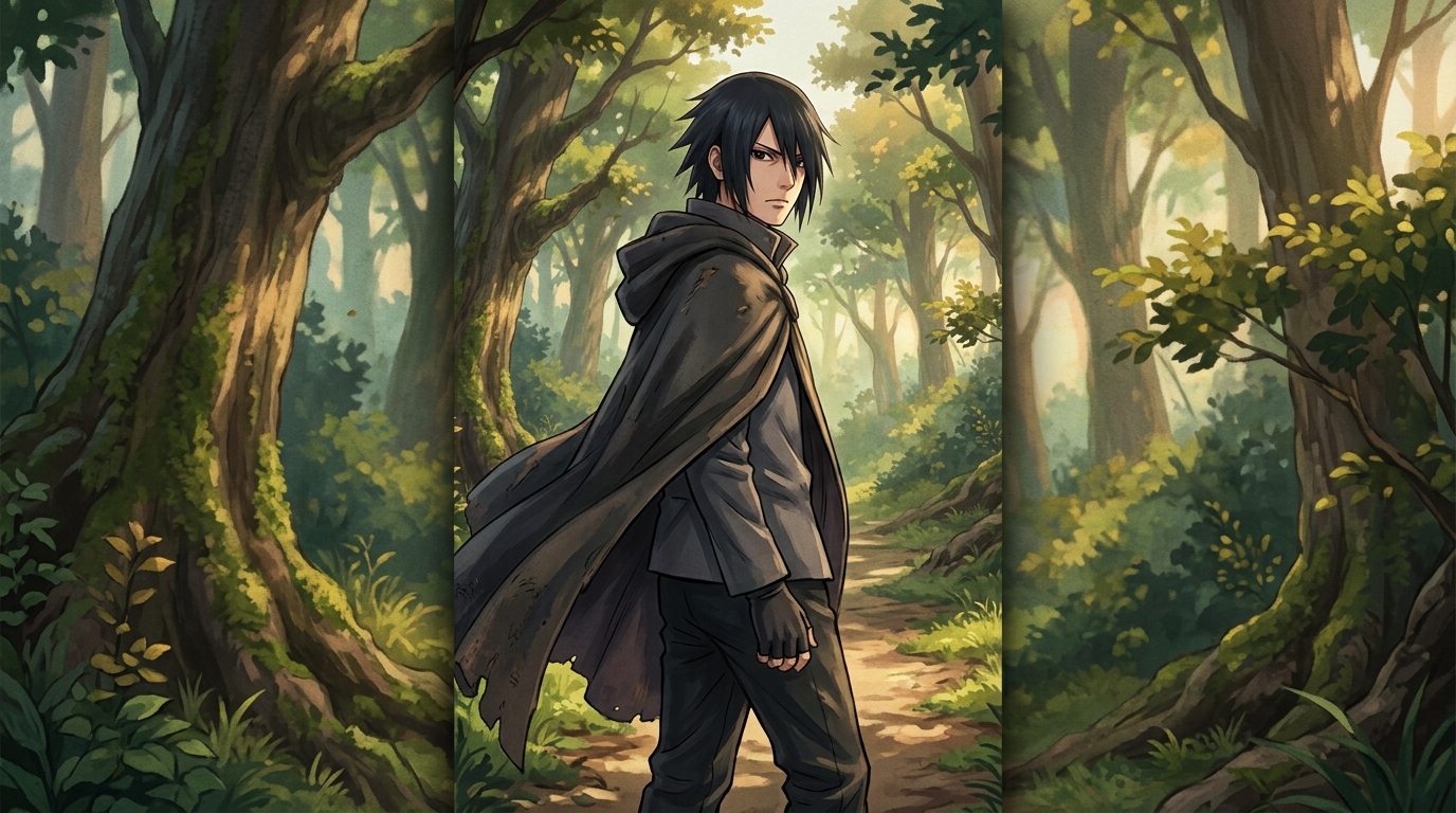 Meeting Sasuke in the forest.